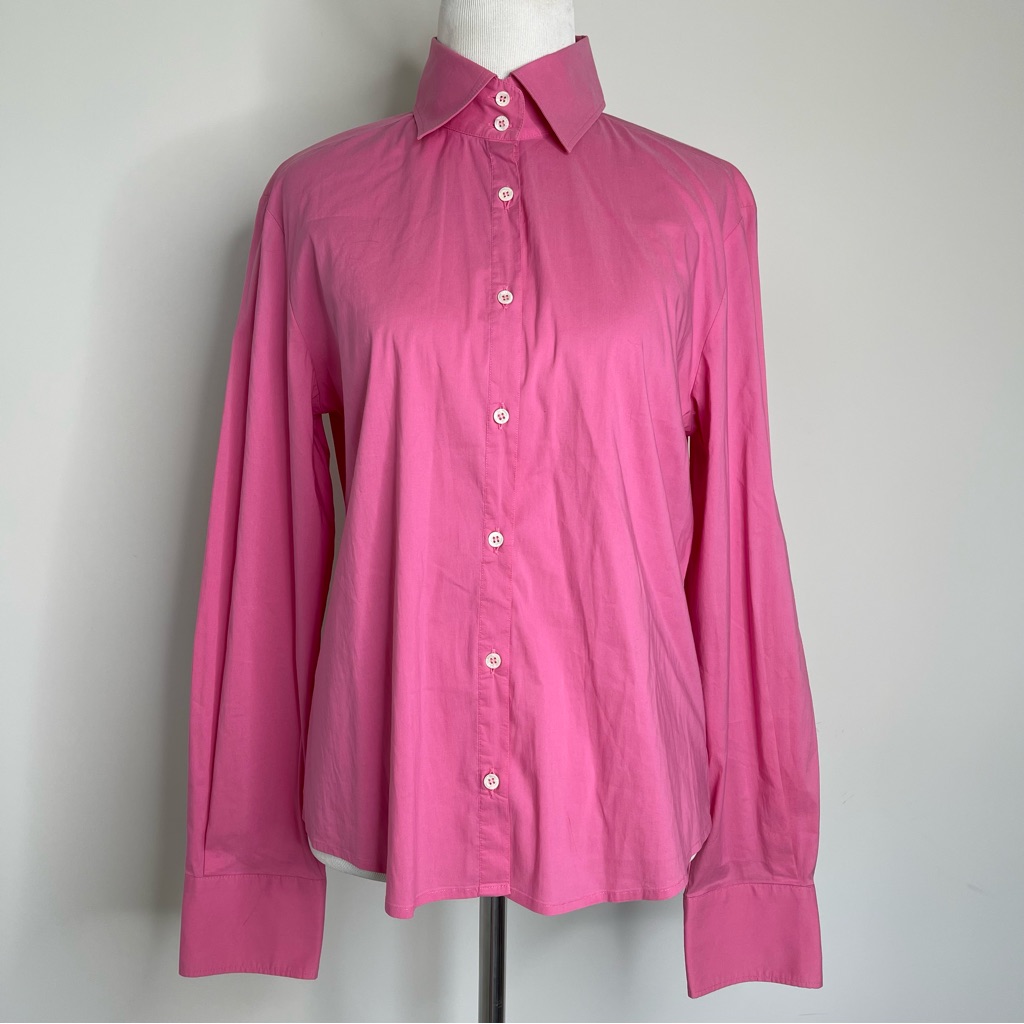 Max Mara Weekend Pink Button Up Blouse Shirt Top Office Siren Career Wear